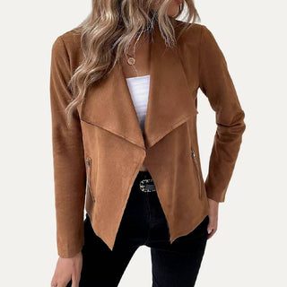 Rust Faux Suede Jacket