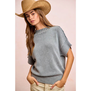 Smoked Grey Ribbed Sweater
