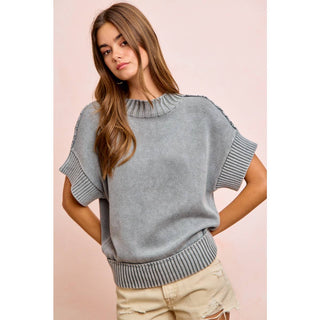 Smoked Grey Ribbed Sweater