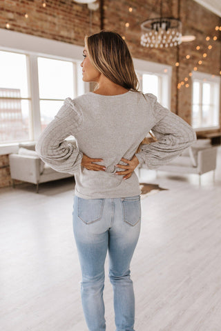 Dylan V-Neck Ribbed Top | S-XL: Light Grey / XL