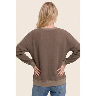 Chocolate Waffle Thermal Knit Top