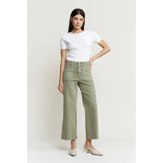 Faden Green High Waist Crop Jeans