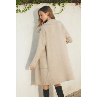 Cozy Long Cardigan: LIGHT GREY / S/M