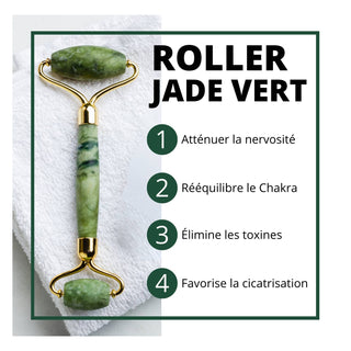 Roller and Gua sha Green Jade Stone Duo