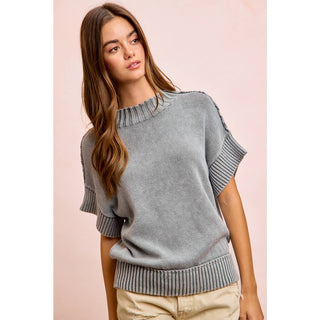 Smoked Grey Ribbed Sweater