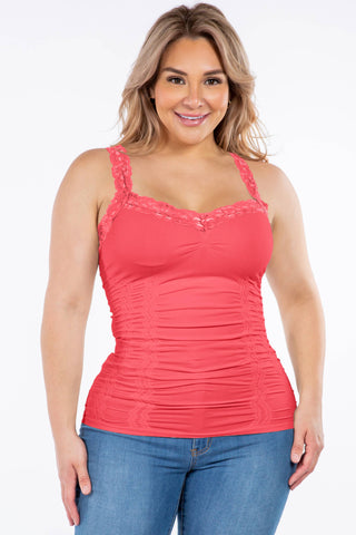 Seamless Laced Cami Corset (Plus Size): Plus Size / Black