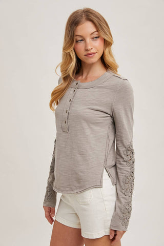 Crochet Patch Sleeve Henley