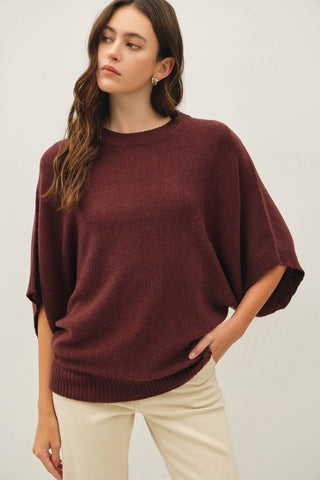 Chocolate Dolman Sleeve Sweater