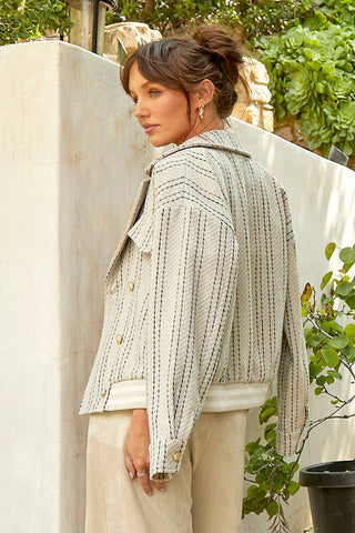 Oatmeal Bomber Jacket