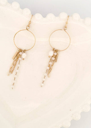Mountain Charm Earrings: Cream