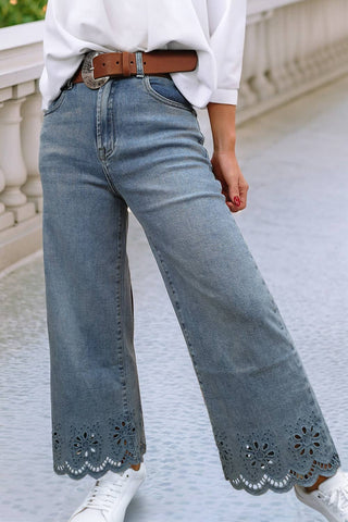 Embroidered Cropped Jeans