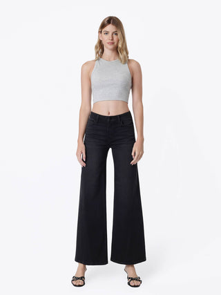 Black Wide Leg Jeans with Seam