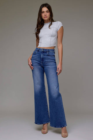 Dark Wash High Rise Comfort Flare