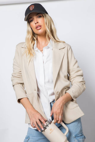 Ponte One Button Front Blazer