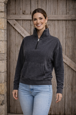 Charcoal Quarter Zip Sweatshirt