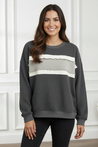 Charcoal and Taupe Pullover