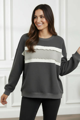 Charcoal and Taupe Pullover