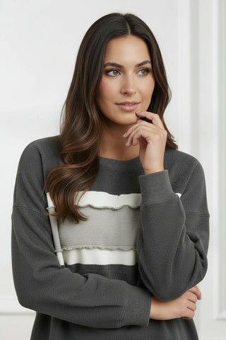 Charcoal and Taupe Pullover
