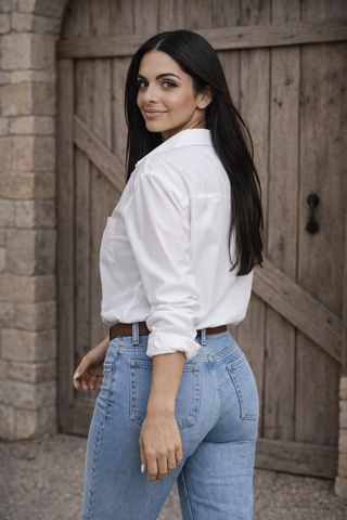 Classic White Button Blouse