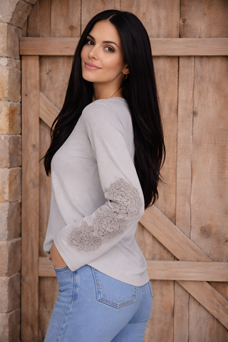 Crochet Patch Sleeve Henley