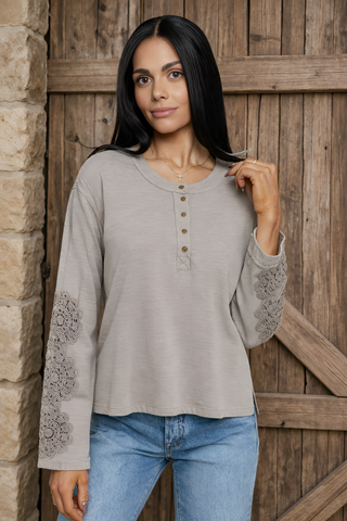 Crochet Patch Sleeve Henley