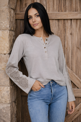 Crochet Patch Sleeve Henley