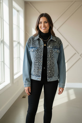 Denim & Leopard Jacket