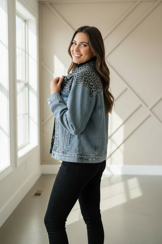 Denim & Leopard Jacket