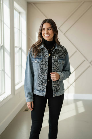 Denim & Leopard Jacket