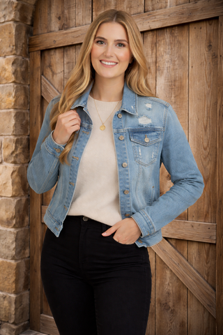 Distressed Denim Jacket