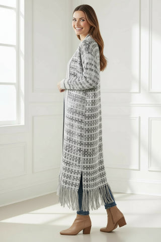 Fringe Knit Duster Cardigan