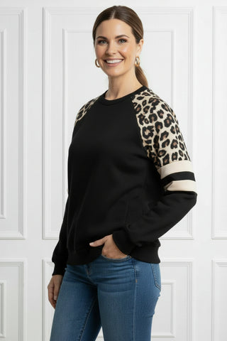 Leopard Blocked Sweatshirt
