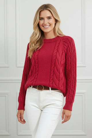 Red Cable Knit Sweater