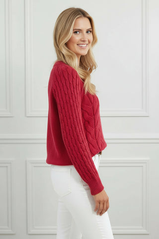 Red Cable Knit Sweater