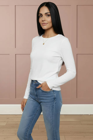 Black Ribbed Long Sleeve Basic