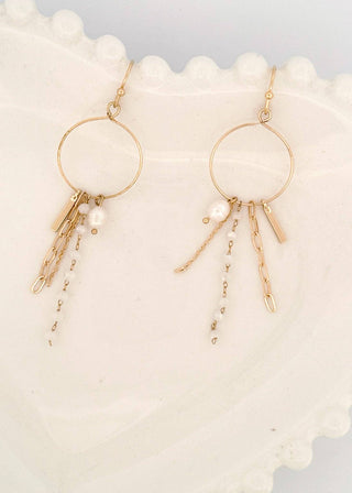 Mountain Charm Earrings: Cream