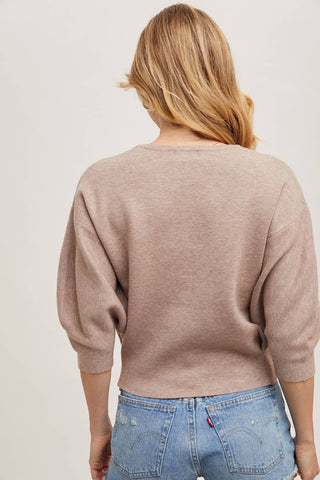 Latte 3/4 Sleeve Sweater