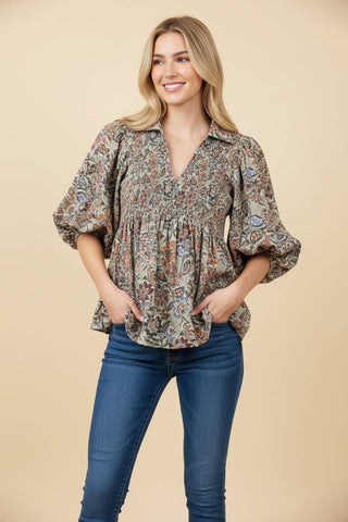 Floral Smocked Blouse