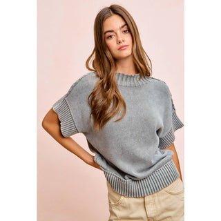 Smoked Grey Ribbed Sweater