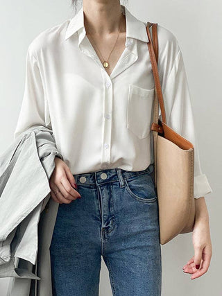 Classic White Button Blouse