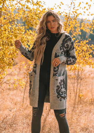 Metallic Floral Cardigan