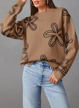 Abstract Flower Sweater