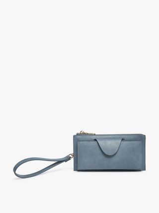 Kyla RFID Wallet w/ Snap Closure: Grey