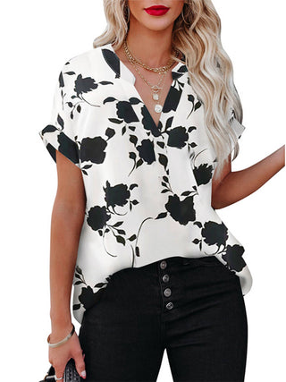 Black & White Floral Blouse