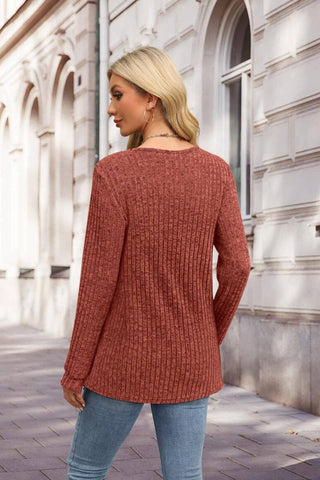 Rust Ribbed Sweater