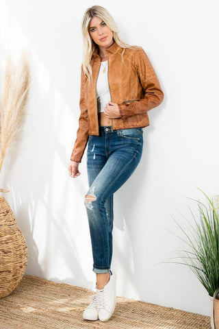 Tobacco Leather Jacket