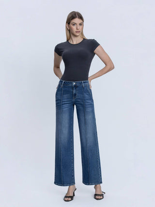 Pintuck Wideleg Lovervet Jeans