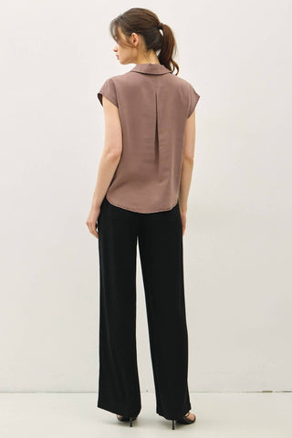 Mocha Cap Sleeve Shirt