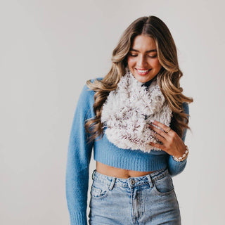 Faux Fur Infinity Scarf: Black