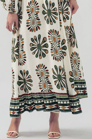 Bohemian Print Maxi Dress
